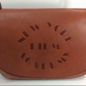 NY Film Academy Leather Portfolio Messenger Bag